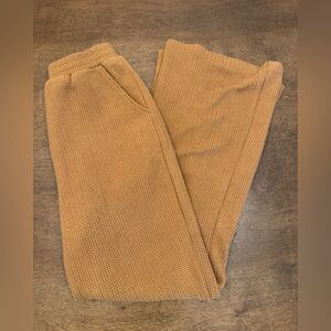 Listicle Tan Waffle Knit Flare Pant